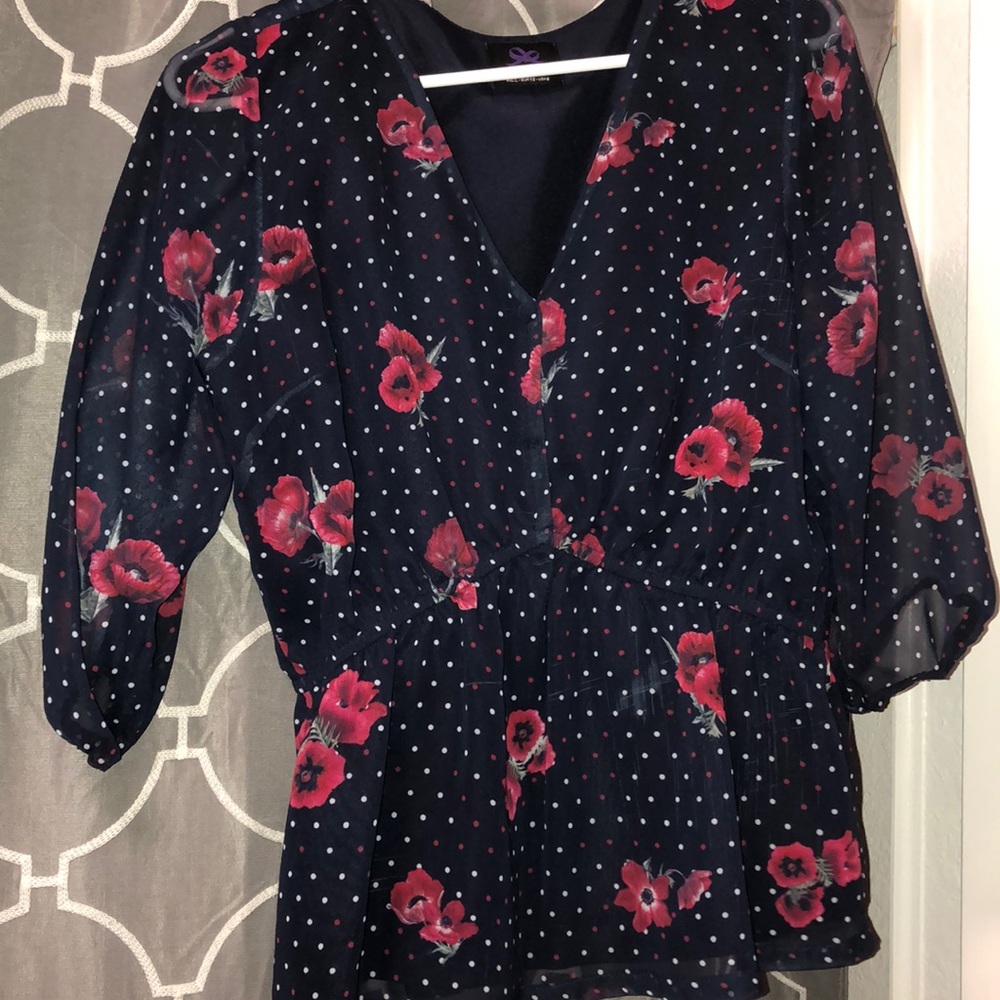 Polka Dot Floral Blouse